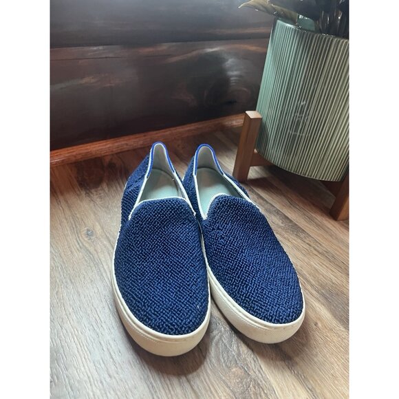 Rothy's The Slip On Terry Sapphire Fabric Low Top Lifestyle Sneakers Women’s 6.5 - Picture 2 of 11